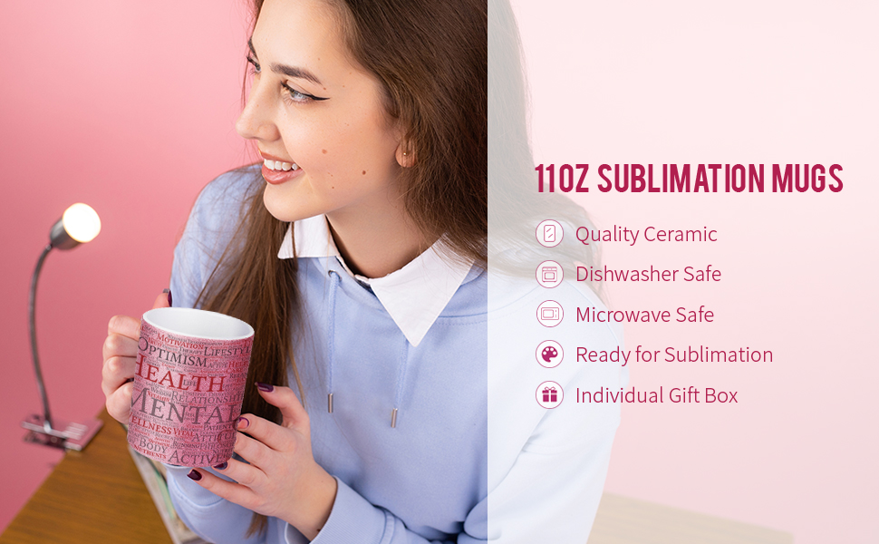 11 OZ sublimation Mugs Blanks Faahfaahin Pink g
