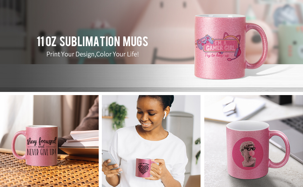 11 OZ sublimation Mugs Blanks Faahfaahin Pink g
