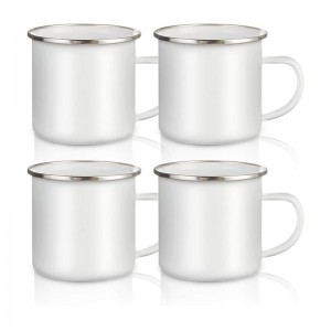 12 oz sublimation Blanks Enamel Mug hvítt tjaldst?ei úti kaffi ferealaust horaeur mál mee silfurbrún