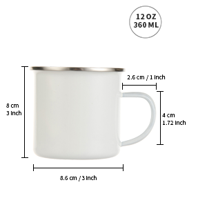12 OZ Sublimation Blanks Enamel Mug smáatriei g