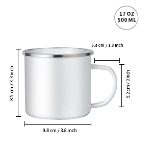17 OZ Sublimation Blanks Enamel Mug smáatriei g