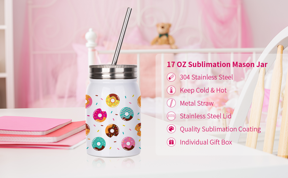 17 OZ Sublimation Blanks Mason detail 1