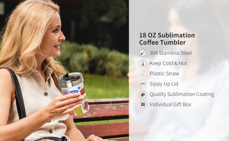 18 OZ Sublimation Tumbler White detail g