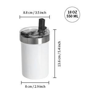 18 OZ Sublimation Tumbler White detail g