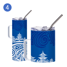 20 OZ White Mugs with Handle detail g