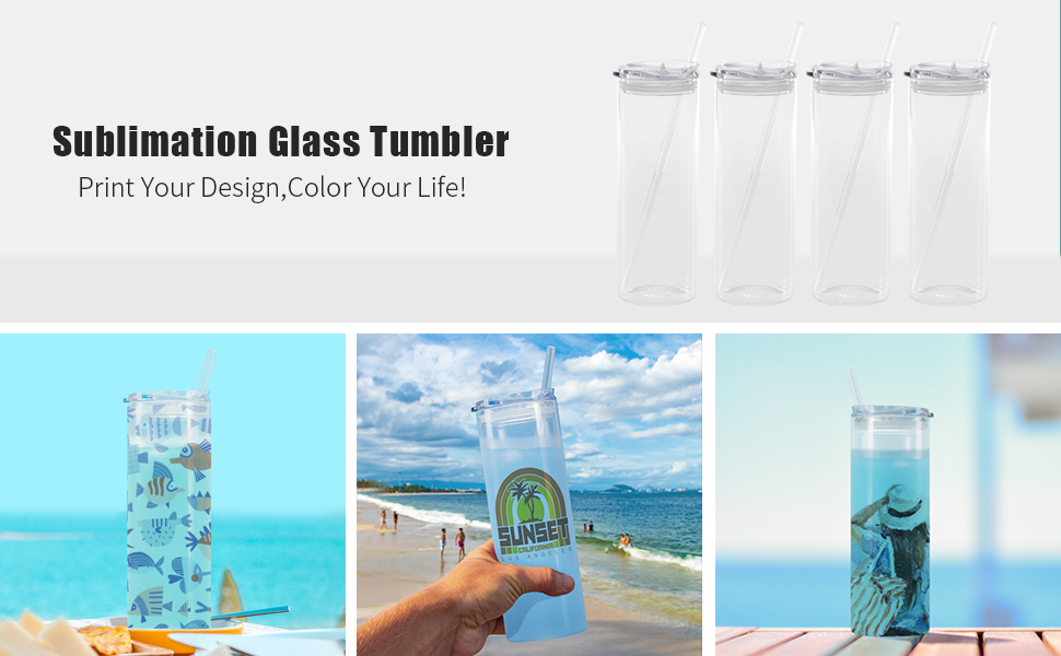 25 OZ Sublimation Glass Banns Faahfaahin maqaarka ah g