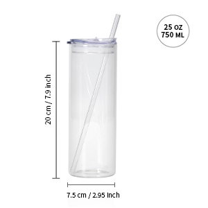 25 OZ Sublimation Glass Banns Faahfaahin maqaarka ah g