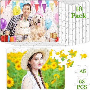 Sublimation ea A5 63 Reclimation PUZZLE Jigsaw Rectangle Pelo
