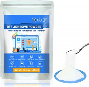 DTF Pulvoro Cifereca Transdono Varma Fanda Adhesivo DTG Pretrareata Pulvoro Por Rekta Presa?o Sur ?emizoj
