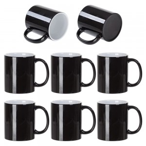 11 oz litabreyting t?fra krús gljáandi svartur kaffik?nn