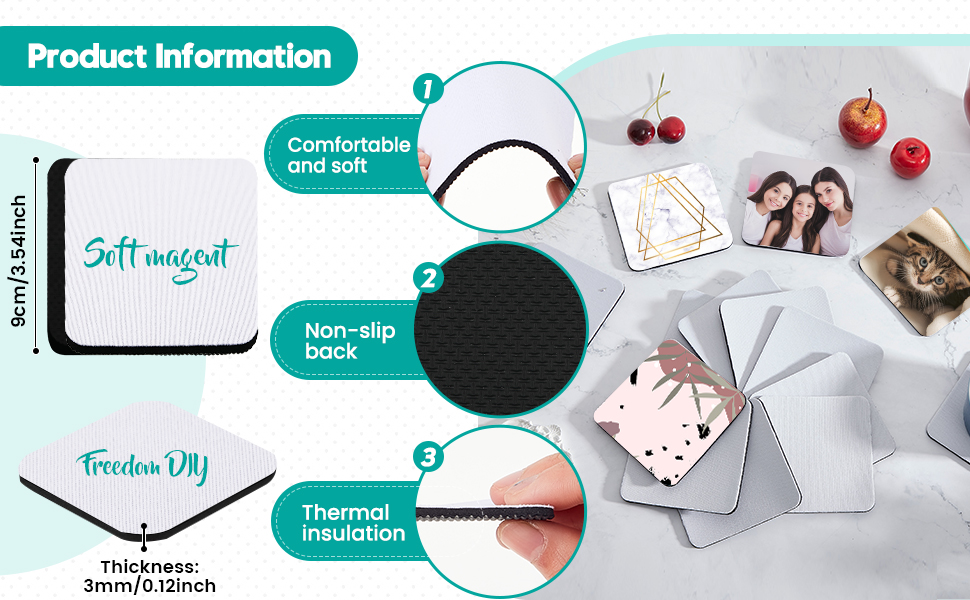 Square Sublimation Coaster smáatriei
