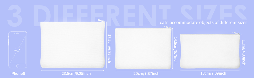 Sublimation Blank Canvas Makeup Bags