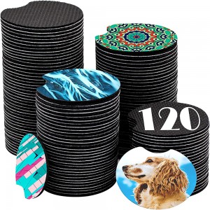 Sublimation Car Coasters Blanks, 2,75 tommur aueur coaster sublimation fyrir DIY handverk