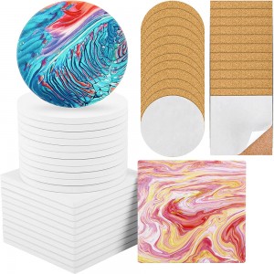 Sublimation keramikflísar fyrir handverkstr?nd Cork Backing Pads Innifalie er ferningur og kringlótt keramikstr?nd
