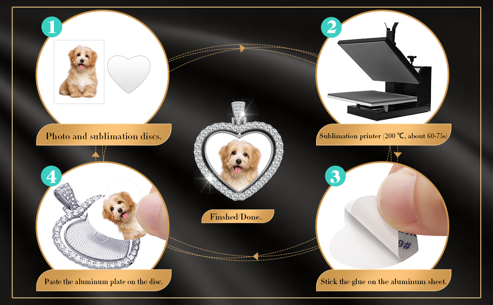 Sublimation Rhinestone Trays Pendant Set detail