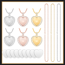 Sublimation Rhinestone Trays Pendant Set detail