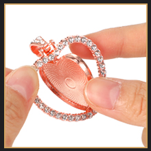 Sublimation Rhinestone Trays Pendant Set detail