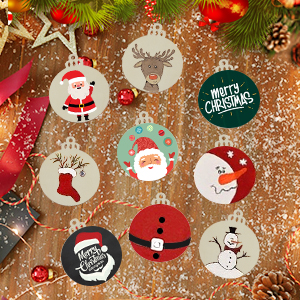 True 3.5 Inches Wooden Christmas Ornaments b