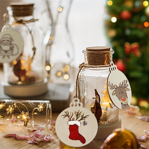 True 3.5 Inches Wooden Christmas Ornaments b